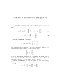 Worksheet 3: matrix-vector multiplication