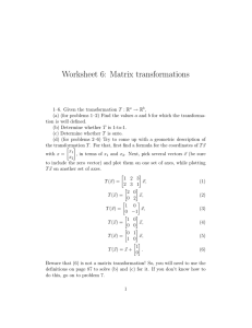 Worksheet 6: Matrix transformations
