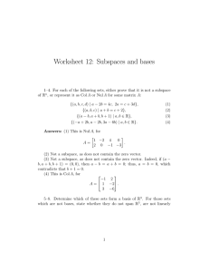 Worksheet 12: Subspaces and bases