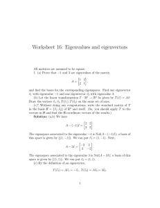 Worksheet 16: Eigenvalues and eigenvectors