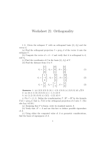 Worksheet 21: Orthogonality