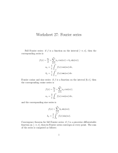 Worksheet 27: Fourier series