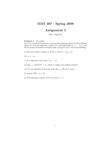 MAT 307 - Spring 2009 Assignment 5 Due: April 29