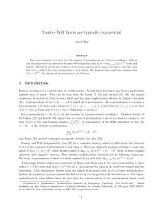 Stanley-Wilf limits are typically exponential Jacob Fox