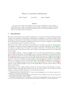 Essays in extremal combinatorics David Conlon Jacob Fox Benny Sudakov