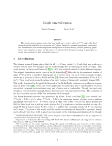 Graph removal lemmas David Conlon Jacob Fox