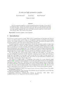 A note on light geometric graphs Eyal Ackerman Jacob Fox Rom Pinchasi