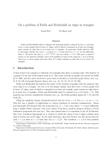 On a problem of Erd˝ Jacob Fox Po-Shen Loh