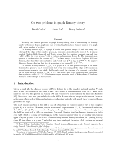 On two problems in graph Ramsey theory David Conlon Jacob Fox Benny Sudakov