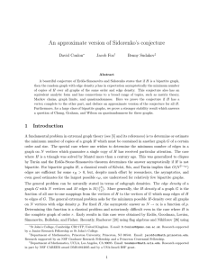 An approximate version of Sidorenko’s conjecture David Conlon Jacob Fox Benny Sudakov