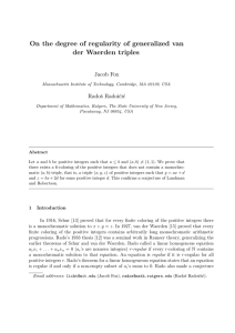 On the degree of regularity of generalized van der Waerden triples