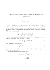 Two-dimensional Euclidean Helliwell–Konkowski Calculation 15 June 2008