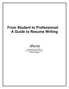 From Student to Professional: A Guide to Resume Writing