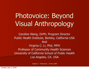 Photovoice: Beyond Visual Anthropology