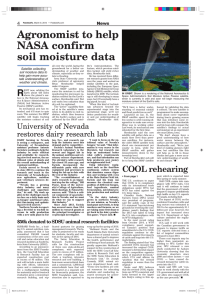 Agronomist to help NASA confirm soil moisture data