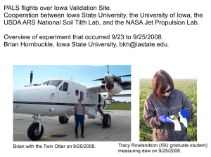 PALS flights over Iowa Validation Site.