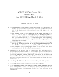 AGRON 405/505 Spring 2015 Problem Set 7 Due THURSDAY, March 5, 2015.
