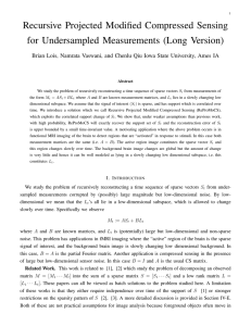 Recursive Projected Modified Compressed Sensing for Undersampled Measurements (Long Version)