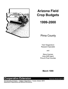 Arizona Field Crop Budgets 1999-2000 Pima County