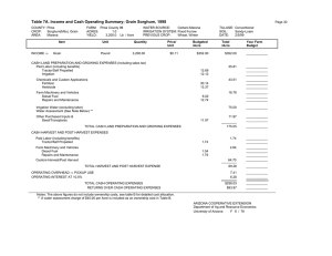 Table 7A. Income and Cash Operating Summary; Grain Sorghum, 1998