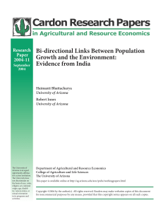 Cardon Research Papers Bi-directional Links Between Population Growth and the Environment: