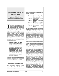 ESTIMATING COSTS OF PRODUCTION by James C. Wade, Lew Daugherty, Russell Tronstad