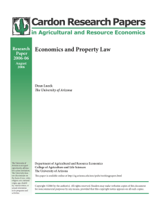 Cardon Research Papers Economics and Property Law in Agricultural and Resource Economics Research