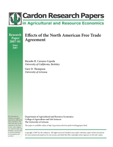 Cardon Research Papers Effects of the North American Free Trade Agreement