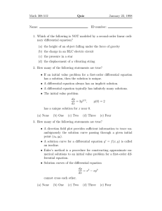 Math 308-512 January 22, 1998 Name: ID number: