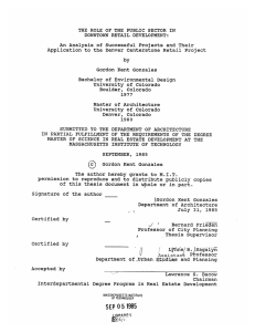 An Analysis  of  Successful  Projects and ... Application to  the  Denver Centerstone Retail  Project