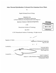 Solar-Thermal  Hybridization of Advanced  Zero Emissions  Power ...