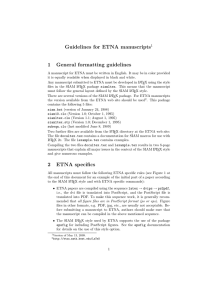 Guidelines for ETNA manuscripts 1 General formatting guidelines