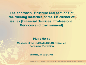 The approach, structure and sections of issues (Financial Services, Professional