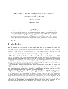 Knowledge of Future Job Loss and Implications for Unemployment Insurance Nathaniel Hendren