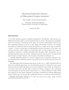 Measuring Substitution Patterns in Differentiated Products Industries