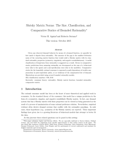 Slutsky Matrix Norms: The Size, Classification, and * Victor H. Aguiar