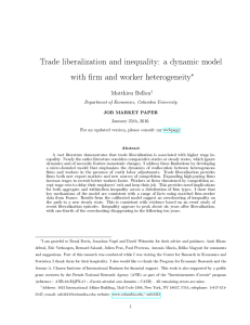 Trade liberalization and inequality: a dynamic model ∗ Matthieu Bellon