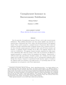 Unemployment Insurance in Macroeconomic Stabilization Rohan Kekre January 2, 2016