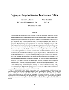 Aggregate Implications of Innovation Policy Andrew Atkeson Ariel Burstein UCLA and Minneapolis Fed