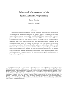 Behavioral Macroeconomics Via Sparse Dynamic Programming Xavier Gabaix December 23 2015