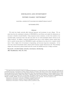 insurance and investment within family networks ∗ , giacomo de giorgi