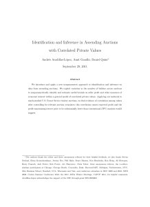 Identification and Inference in Ascending Auctions with Correlated Private Values Andr´ es Aradillas-L´