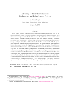 Adjusting to Trade Liberalization: Reallocation and Labor Market Policies A. Kerem Co¸sar