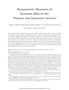 Econometric Measures of Systemic Risk in the Finance and Insurance Sectors ∗