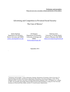 Advertising and Competition in Privatized Social Security: The Case of Mexico