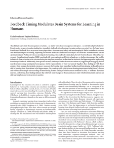 Feedback Timing Modulates Brain Systems for Learning in Humans Behavioral/Systems/Cognitive