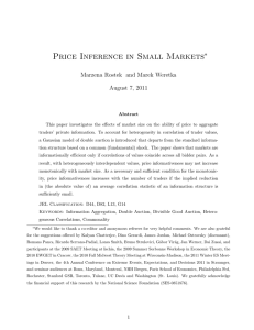 Price Inference in Small Markets ∗ Marzena Rostek and Marek Weretka