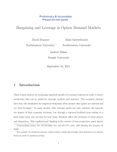 Bargaining and Leverage in Option Demand Markets