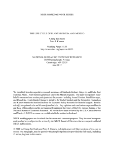 NBER WORKING PAPER SERIES Chang-Tai Hsieh Peter J. Klenow