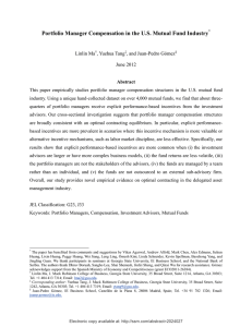 Portfolio Manager Compensation in the U.S. Mutual Fund Industry  Abstract Linlin Ma